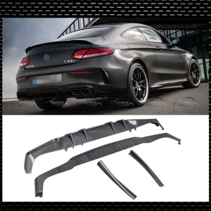Difusor trasero de fibra de carbono parachoques labio para Mercedes Benz W205 AMG C63 2019 2 puertas - Imagen 1 de 12
