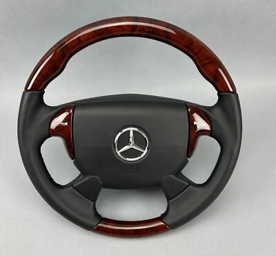 Sport Lenkrad Mercedes Nappaleder Wurzel Holz SLK R170 CLK W208 SL R129 E W210 - Bild 1 von 4