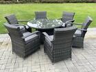 6 Option Rattan Garden Furniture Dining Sets Chairs Dark Grey Mix Outdoor Patio