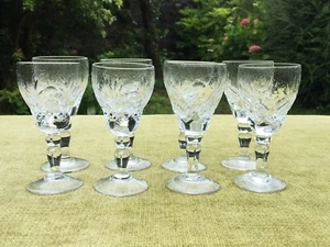 Juego de 8 vasos Royal Brierley cristal corte vidrio jerez patrón Elizabeth - Imagen 1 de 8