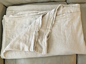 SIMPLY SHABBY CHIC Duvet Cover Full Queen Linen Blend Beige Light Tan - Picture 1 of 8
