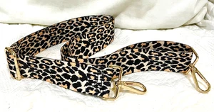Leopardenmuster gewebt Crossbody Riemen Gold Hardware 26 in L x 1 1/2 in B - Bild 1 von 3