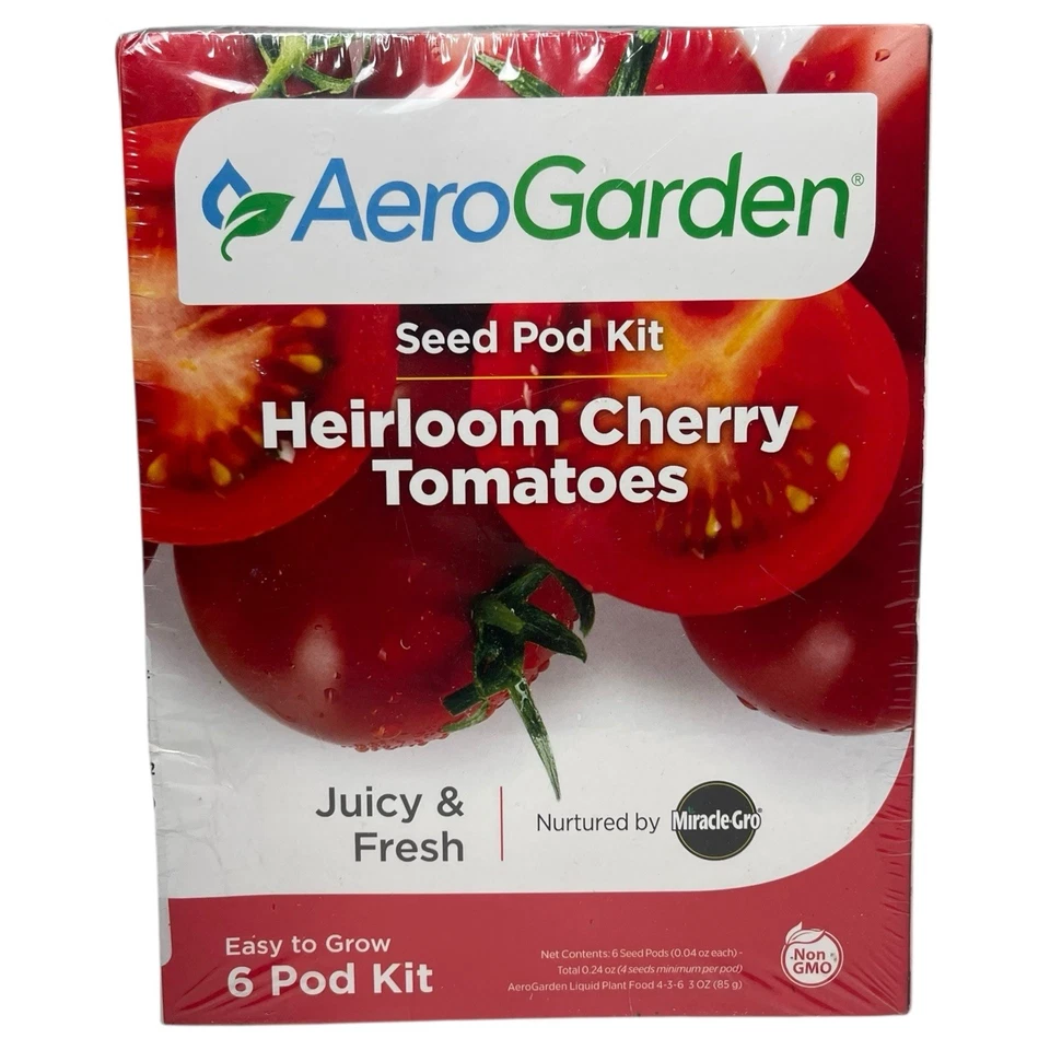 AeroGarden Red Heirloom Cherry Tomato Seed Pod Kit Harvest & Classic 6 Models