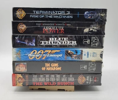 Sealed VHS Lot Classic Movies Water Marks The Terminator 3 007 Westerns  - Image 1 of 4