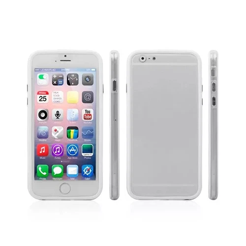 Custodia Bumper in TPU Trasparente e Bianco per Apple iPhone 6 Plus - Immagine 1 di 1