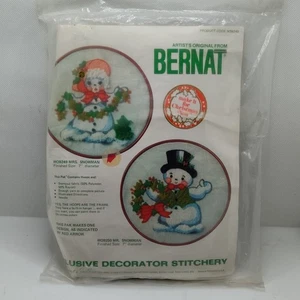 1978 BERNAT Mrs Snowman Decorator Stitchery Embroidery Kit New Sealed - Picture 1 of 12