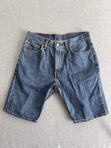 Levi's Jeans Shorts Uomo 32 Blu Denim Rosso Tab 505 Retrò USA 100% Cotone Tasche - Foto 1 di 11