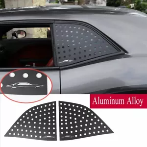 For Dodge Challenger 2008-2020 Alloy Black Rear Window Triangle Glass Plate Trim - Foto 1 di 9