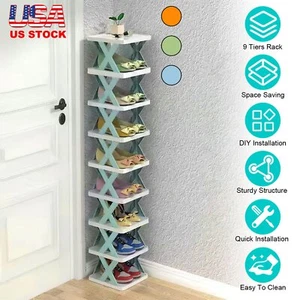 9Tiers Space Saving Shoe Shelf Organizer, Narrow Shoe Rack for Door Entryway - Picture 1 of 25