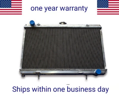 Radiador de alumínio 2 fileiras para 1989 1990 1991 1992 1993 1994 Nissan 240SX 2.4L - Imagem 1 de 3