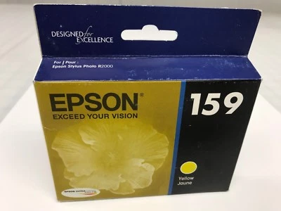 Genuine Epson T159420 T1594 159 Yellow Ink Cartridge for R2000 Printer Exp 2019 - Image 1 of 2