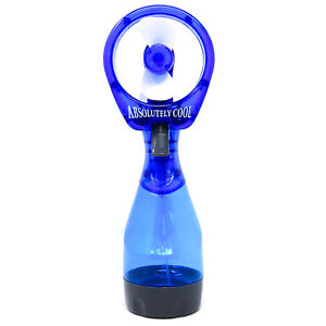 Retailery Portable Battery Operated Water Misting Cooling Fan Spray Bottle, Blue