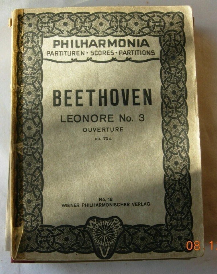 Beethoven Leonore No 3 overture Philharmonia No 18 Study Score - Image 1 of 1