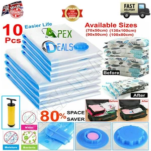 10x Strong Vacuum Storage Bags VAC Vaccum Pack Saver Space Saving Compressed Bag - Picture 1 of 20