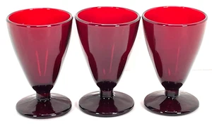3 Vintage Anchor Hocking Royal Rubinrot Cordial Schnapsgläser 3,5" hoch - Bild 1 von 9