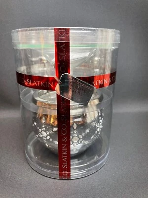 Slatkin Co Bath & Body Works Holiday Glow Fragrance Oil Warmer Glass Silver New Foto 1 de 4