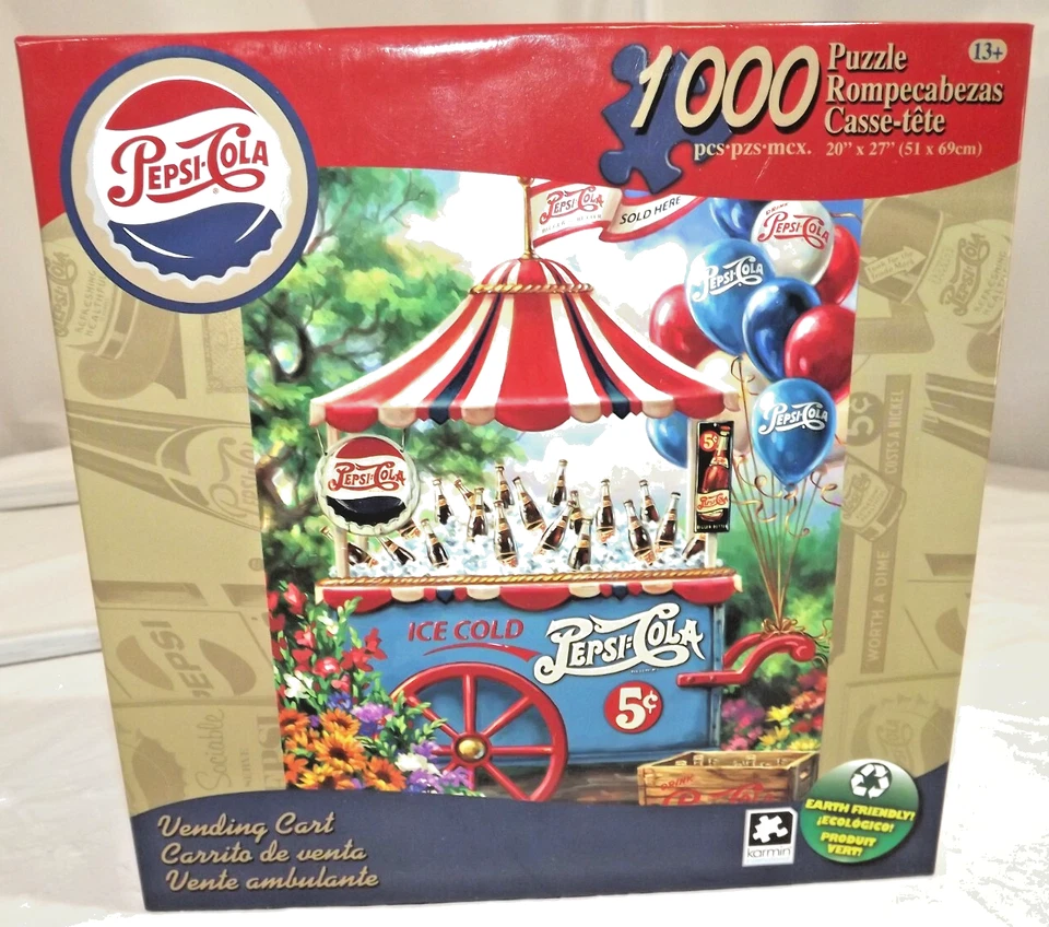 Pepsi-cola Bottles and Crowns 1000 PC Jigsaw Puzzle 27x20 Earth Friendly Karmin