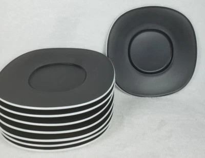 8 Platos Platillo Taza Cuadrilla Negra Sango Planos Acabado Negro NUEVO STOCK ANTIGUO Foto 1 de 4