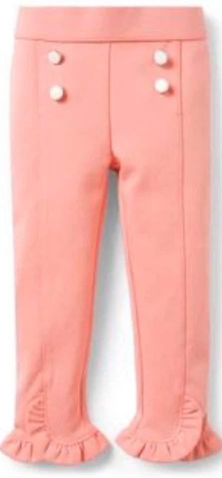 NUEVO CON ETIQUETAS Niñas 8 Janie & Jack “FIESTA DE PASCUA” Coral Algodón/Espa PANTALONES NÁUTICOS Con Volantes Foto 1 de 1