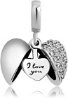 Pandora Charms Bracelet I Love You Heart Bead Women Gift Charm Jewel Necklace