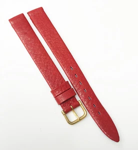 Hadley Roma France Genuine Leather Red Tone 10mm Gold Buckle Watch Band 2 - Picture 1 of 5