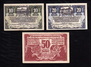 LAMBACH - AUSTRIA NOTGELD - 10, 20, 50 Heller - Picture 1 of 2