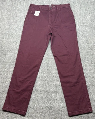 Izod Saltwater Chino Pants Mens Size 32x32 Maroon Straight Stretch Flat New - Image 1 of 4