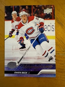 Owen Beck 2023-24 Upper Deck Young Guns SP RC Card #214 Series 1 Canadians