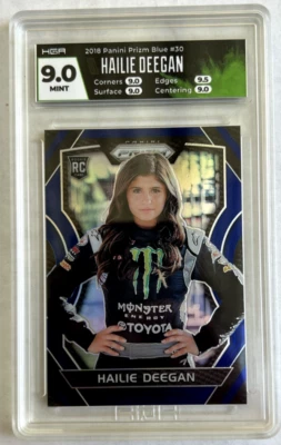 2018 Panini Prizm Racing Hailie Deegan Blue Prizm #30 RC Rookie #'d/99 - Image 1 of 2