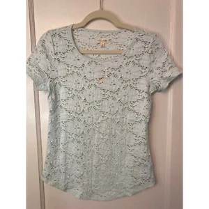 Neu mit Etikett Maison Jules Copenhagen Morning Mist kurzärmliges Spitzenoberteil Small mintgrün - Bild 1 von 5