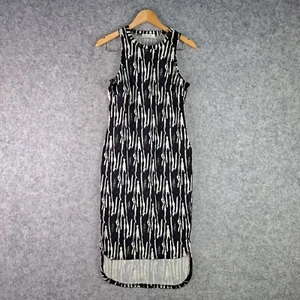 Mika & Gala Dress Womens 10 Black White Sleeveless Round Neck Midi 6048 - Picture 1 of 14