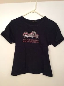 Harley Davidson woman's black t-shirt size L - Picture 1 of 4