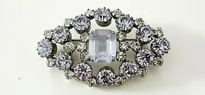 VINTAGE BROSCHE ° 50's / 60's ° LILA GLASSTEINE ° Gablonz ° Modeschmuck ° - Bild 1 von 9