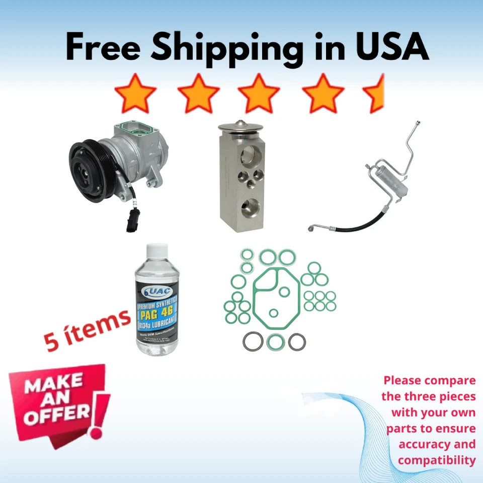 Compresor y válvula aire acondicionado apto para Jeep Grand Cherokee 2002-2004 Foto 1 de 4