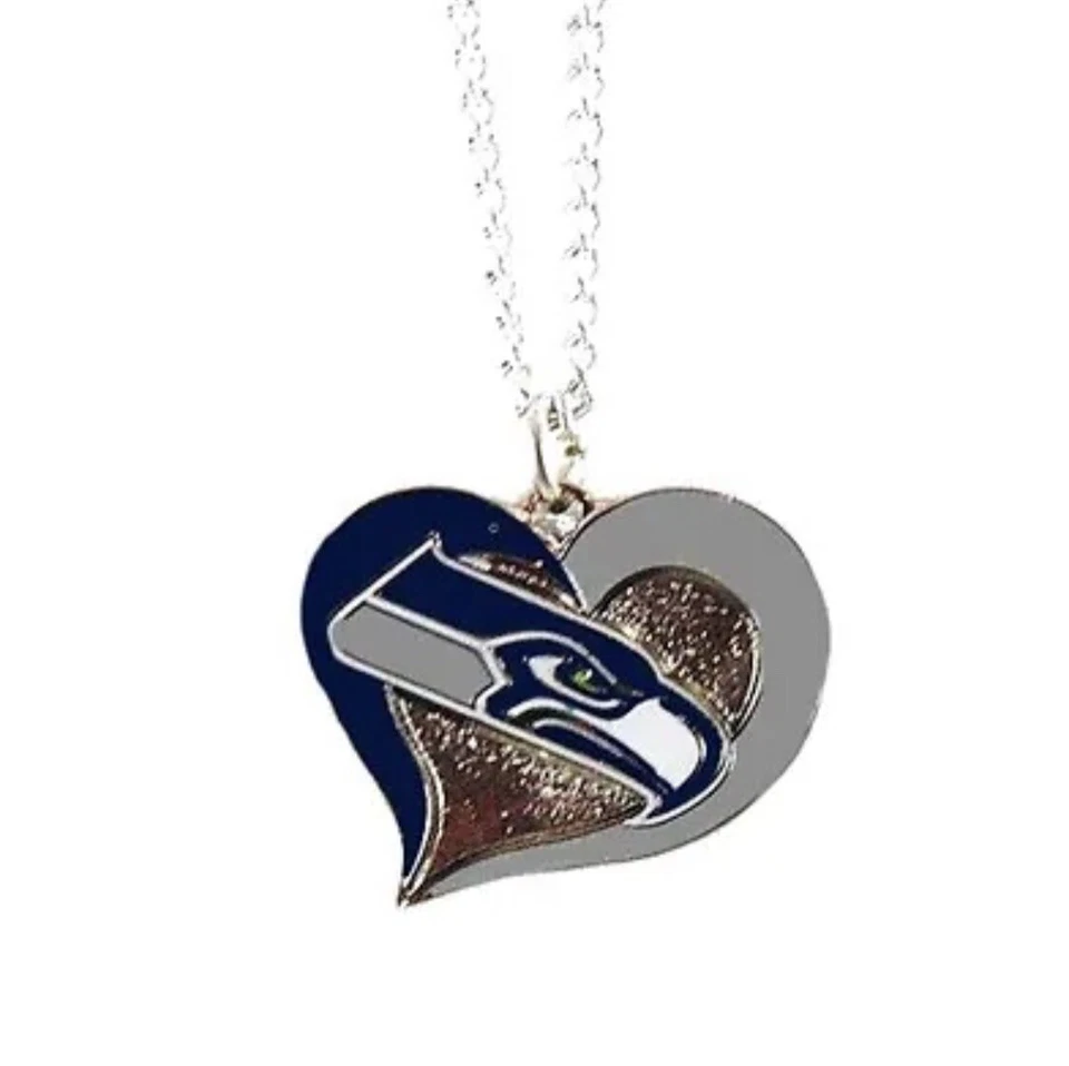 Seattle Seahawks Swirl Heart Necklace  - Image 1 of 1
