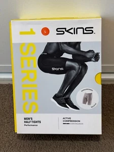 Skins Series 1 Active Compression Half Tight Shorts Mens Large Neutral New W Box - Picture 1 of 6