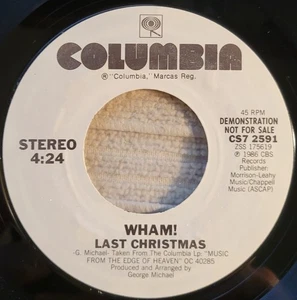 Wham "Last Christmas (4:24) / Last Christmas (6:43)" strong VG+ Promo RARE!! - Imagen 1 de 3
