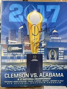2017 COLLEGE NATIONAL CHAMPIONSHIP Program  Signed Dabo Swinney & Hunter Renfrow - Picture 1 of 2