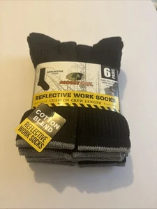 Mossy Oak Men Work Reflective Sock 6 Pair Crew - Picture 1 of 9
