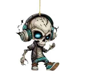Calavera Balancín Dije Atrapasol Adorno Doble Cara Acrílico Stock EE. UU. - Imagen 1 de 6