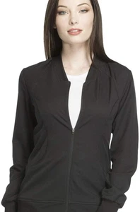 Giacca donna Dickies Scrubs 5x 5xl zip frontale nera nuova medica infermieristica dentale - Foto 1 di 2