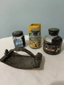 Vintage Art Nouveau Ink Blotter Ink Bottles - Picture 1 of 4