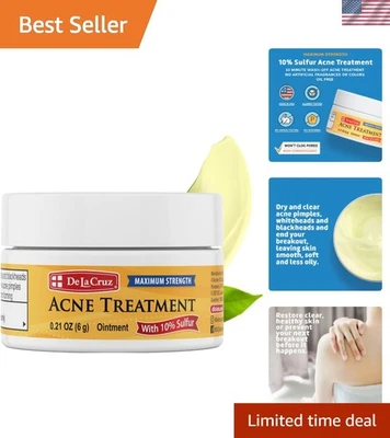 Effective 10% Sulfur Acne Treatment - Non-Comedogenic Travel Size 0.21oz - Image 1 of 4