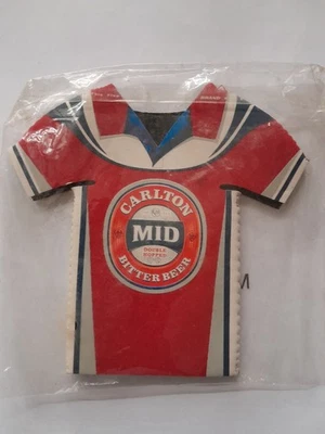 Carlton Mid Bitter Stubby Holder Footy Jersey Style. New. - image 1 of 2