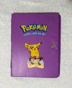 Vintage Rare 1999 Pokemon 4 Pocket Card Binder Purple Ash And Pikachu - Picture 1 of 10