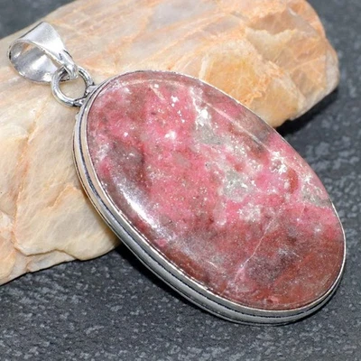 Cobalt Calcite 925 Silver Plated Handmade Pendant 2.1" Women Jewelry GW - Image 1 of 3