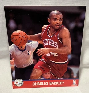 1991 NBA HOOPS Charles Barkley Philadelphia 76ers 8x10 Glossy Cardstock Photo NM - Picture 1 of 2