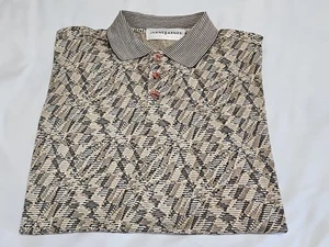Jhane Barnes Abstract Geometric Boxy Short Sleeve Polo/Golf Shirt SZ Small - Picture 1 of 13