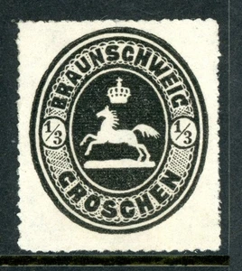 Germany States 1865 Brunswick ⅓ gr Black Scott #23 Mint W920 - Picture 1 of 6