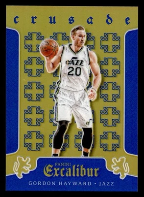 2015-16 Panini Excalibur #28 Gordon Hayward Crusade Blue #d/199! JAZZ Foto 1 de 2
